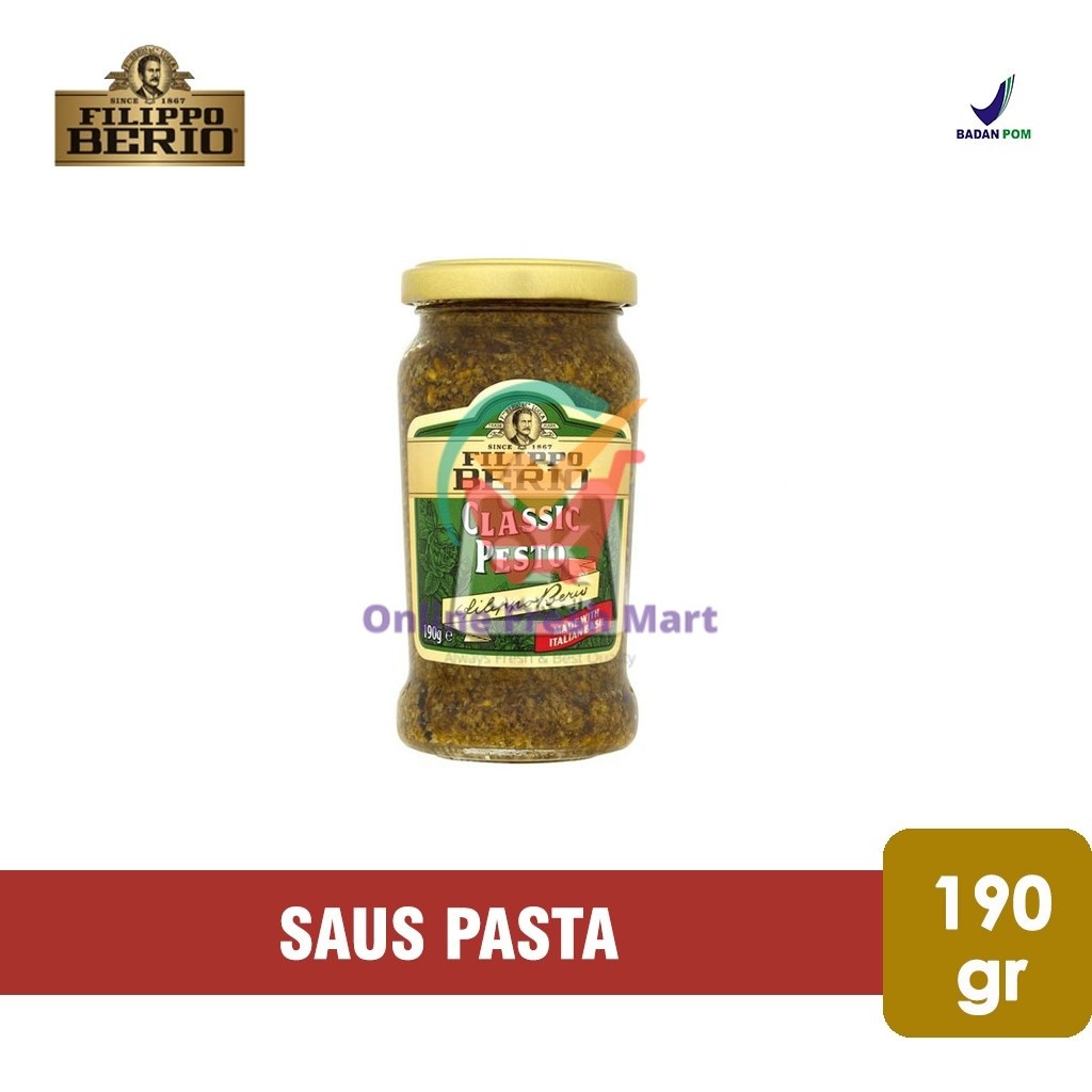 

Filippo Berio Classic Pesto / Saus Pasta Classic / Saus Filippo (Jar 190 gr) - Online Frseh Mart Denpasar