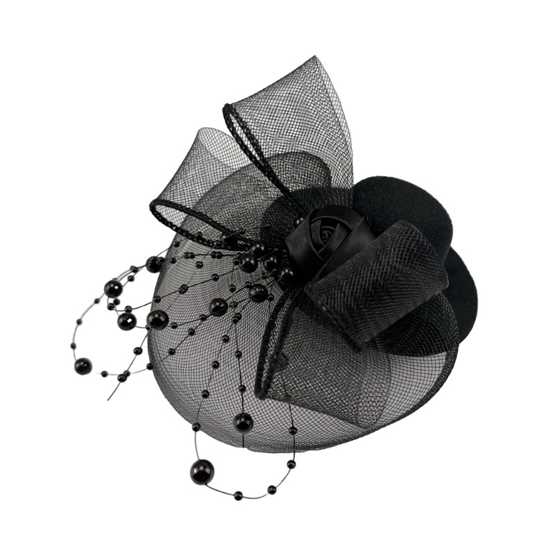 1920s Yarn Top Hat Shape Hairpins Bride Hair Clip Yarn Hat Headdress Y2k Style Hair Clip for Hallowe