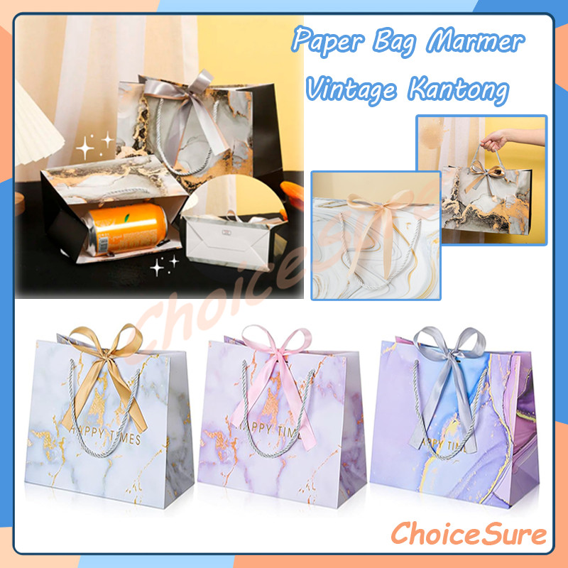 

paper bag marble gold / marmer emas