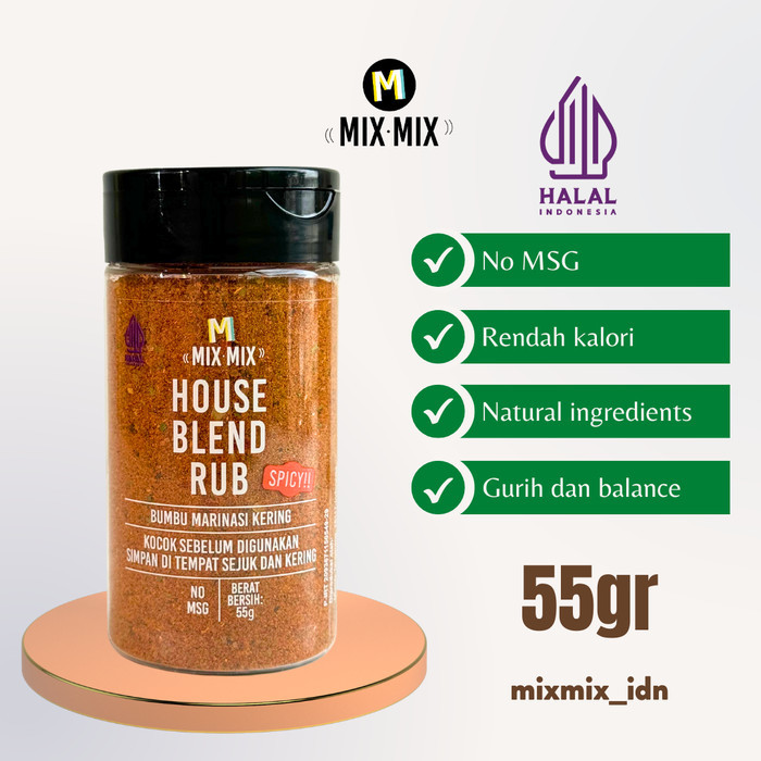 

✨TERLARIS -Mixmix Dry Rub Bumbu Marinasi Serba Guna Rendah Lemak 55 Gram - Spicy 55gr