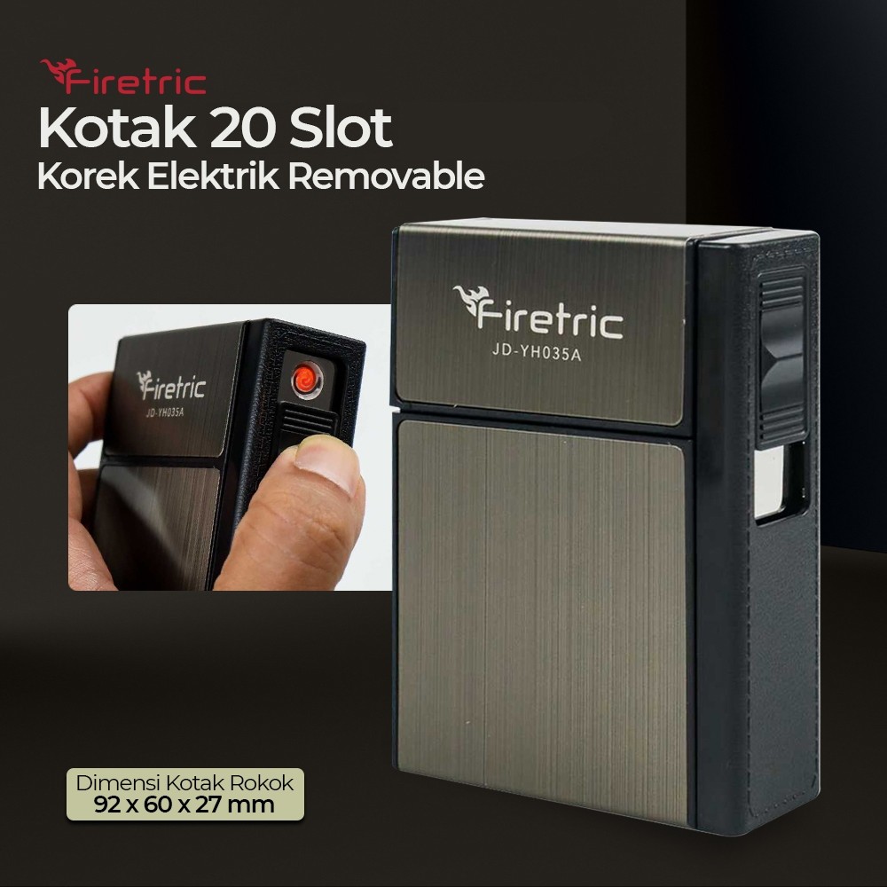 

Firetric Focus Kotak 20 Slot Korek Elektrik Removable - JD-YH035A - Black