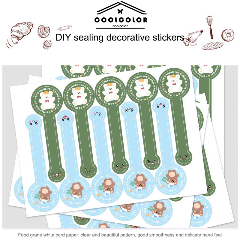 

COD❤️Stiker Strip Panjang Bulat Perekat Diri Kotak Kue Panggang Stiker Penyegel DIY Stiker Dekoratif-CL
