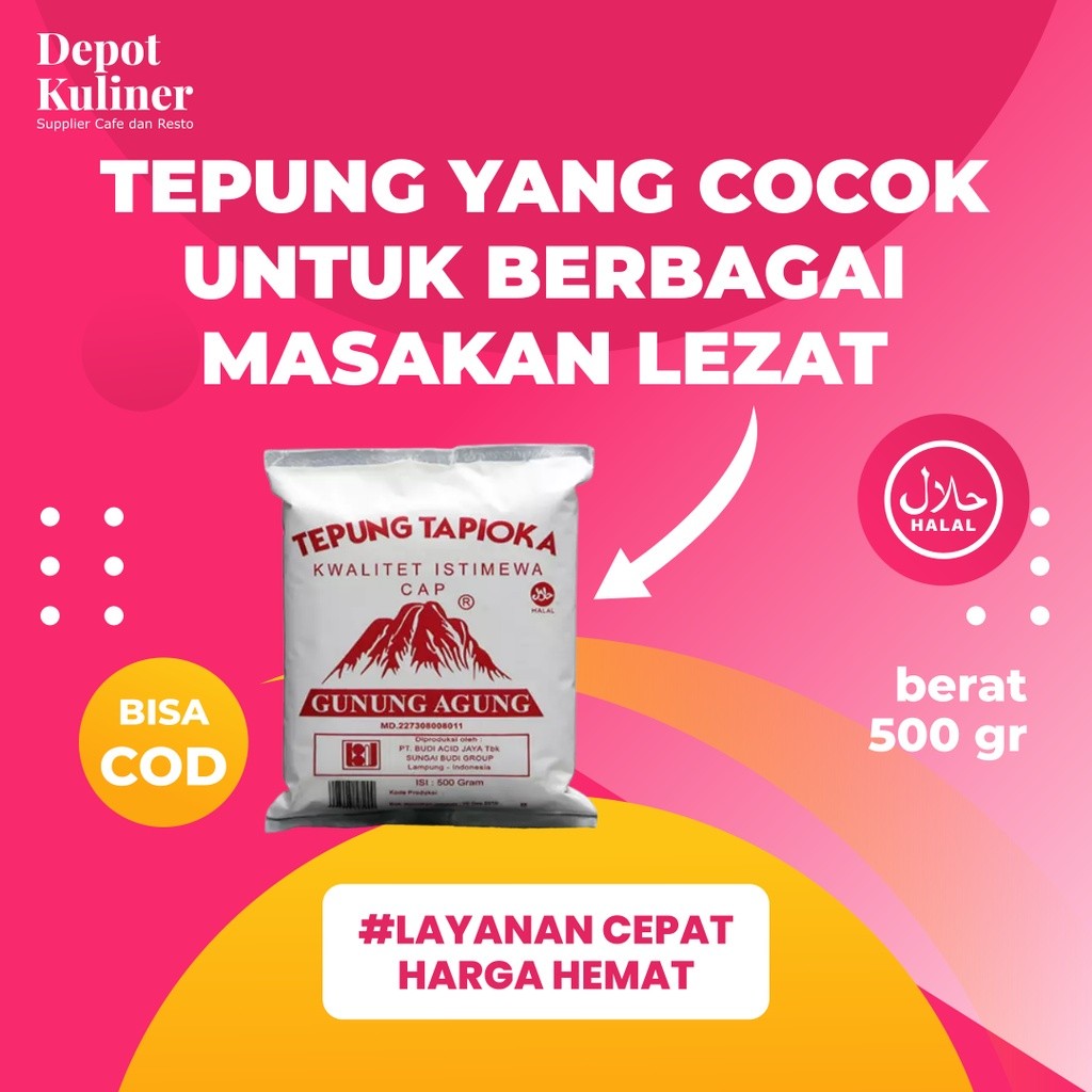 

Tepung Tapioka cap Gunung Agung 500 GR Tepung Tapioka Murah