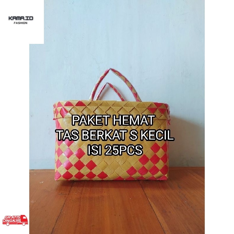 Anyaman Terkini / Paket hemat 25pcs Tas berkat kecil S /tas anyaman plastik