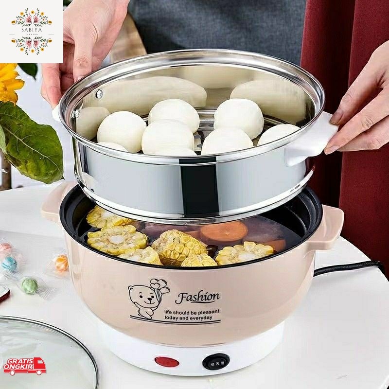 Alat Masak / Panci Listrik Multifungsi 2,2 Liter / Panci Listrik 2,2 Liter Bahan Teflon  Panci Pengg
