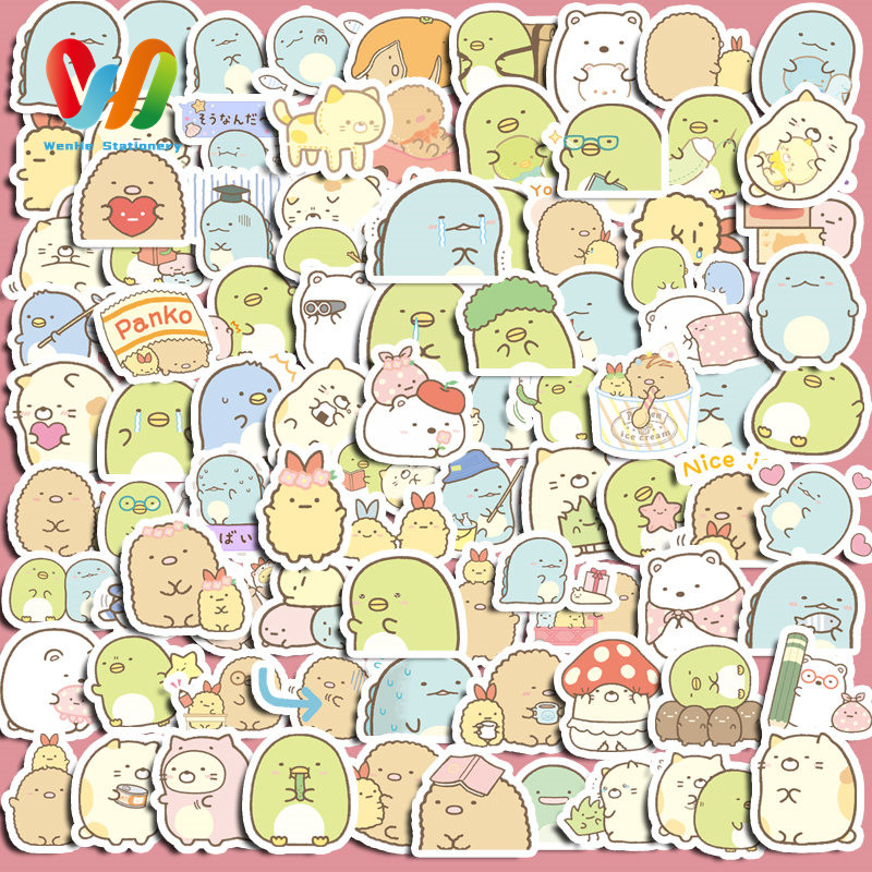 

100pcs Cute Corner Creatures Stickers Diy Computer Washi Scrapbooking Laptop Stickers Stationery Arts Crafts