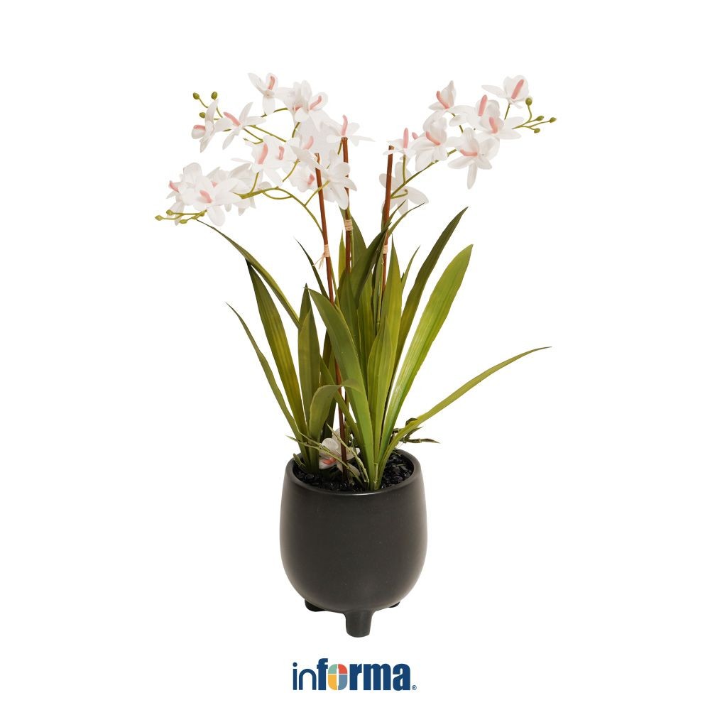 Informa Bunga Artifisial 60 cm Anggrek - Putih Bunga Hias Cantik Sintetis Tanaman Artificial Pajanga