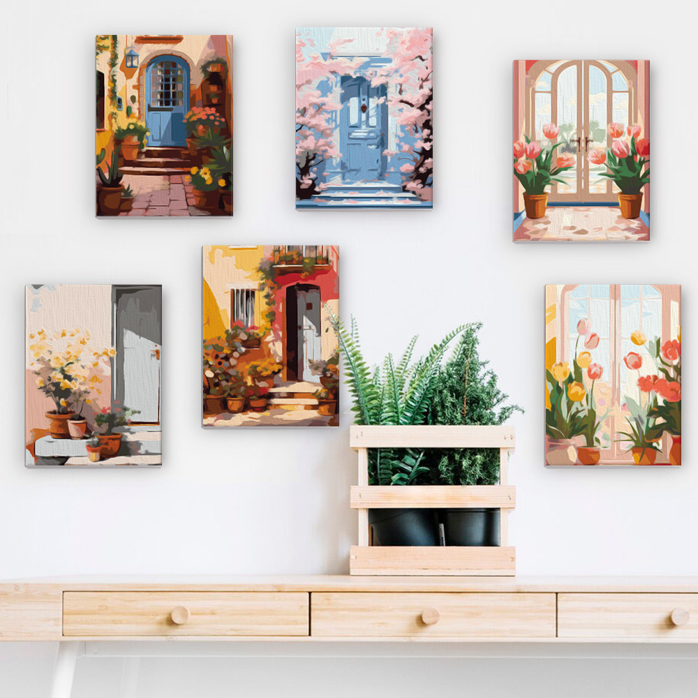 

Flower Potted Plant Mini Paint By Numbers Set, Desktop Small Ornaments, Home Decoration Hanging Painting, 5.9x7.9 in es