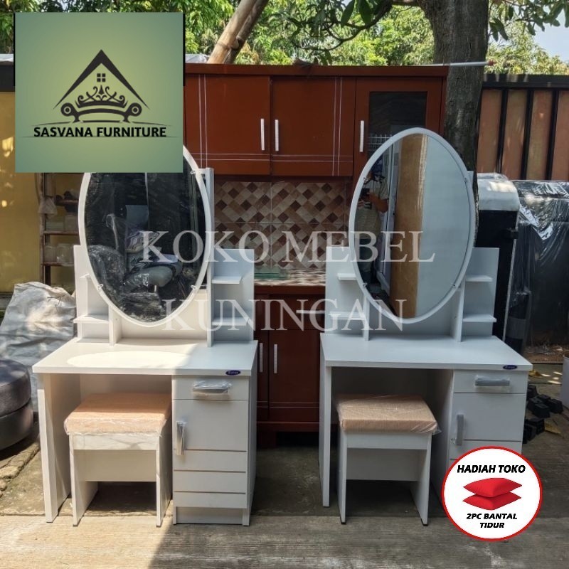 (FREE BANTAL TIDUR) Meja Rias Minimalis Meja Rias Olympic Meja Rias Sliding Putih Meja Termurah SASV