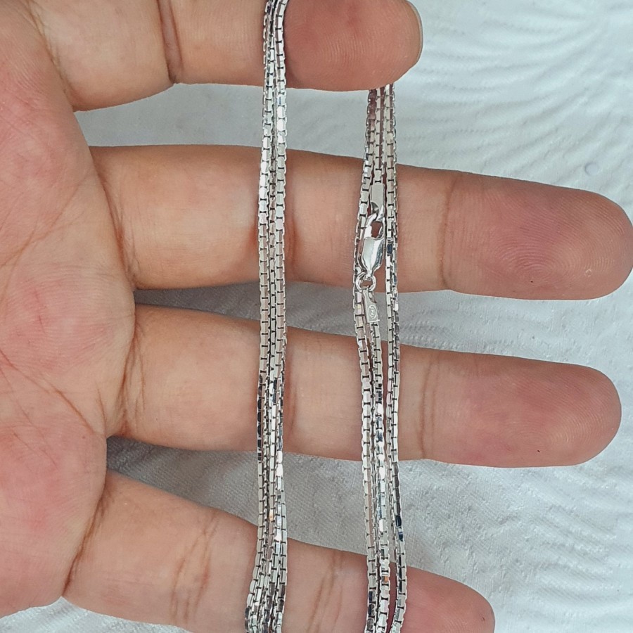 Kalung italy santa panjang putih polos emas 75% 750 75 % 17k 12 gr an