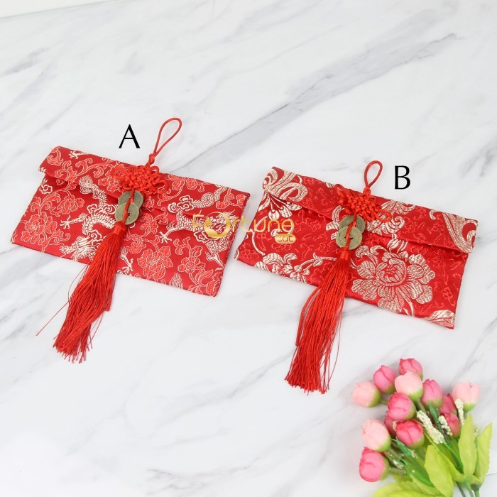 

Angpao Imlek Sangjit Kain Premium Merah Coin Horizontal Naga - Kode B
