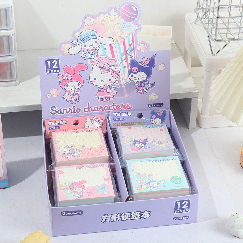 

4pcs/lot Sanrio Kitty Memo Pad Kawaii Cinnamoroll Sticky Notes Stationery Label Notepad Planner Sticker Post School Supply