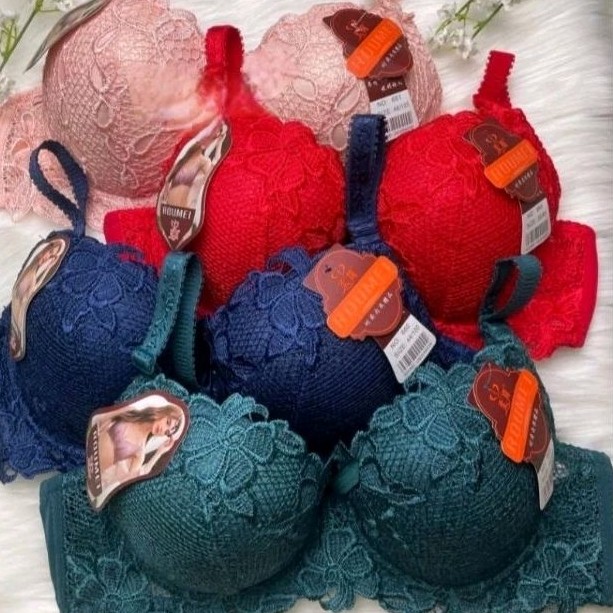 PUSH UP BRA IMPORT MEREK ROUMEI SIZE 38-48/BRA KAWAT & BUSA TEBAL KAIT 3 MOTIF BRUKAT