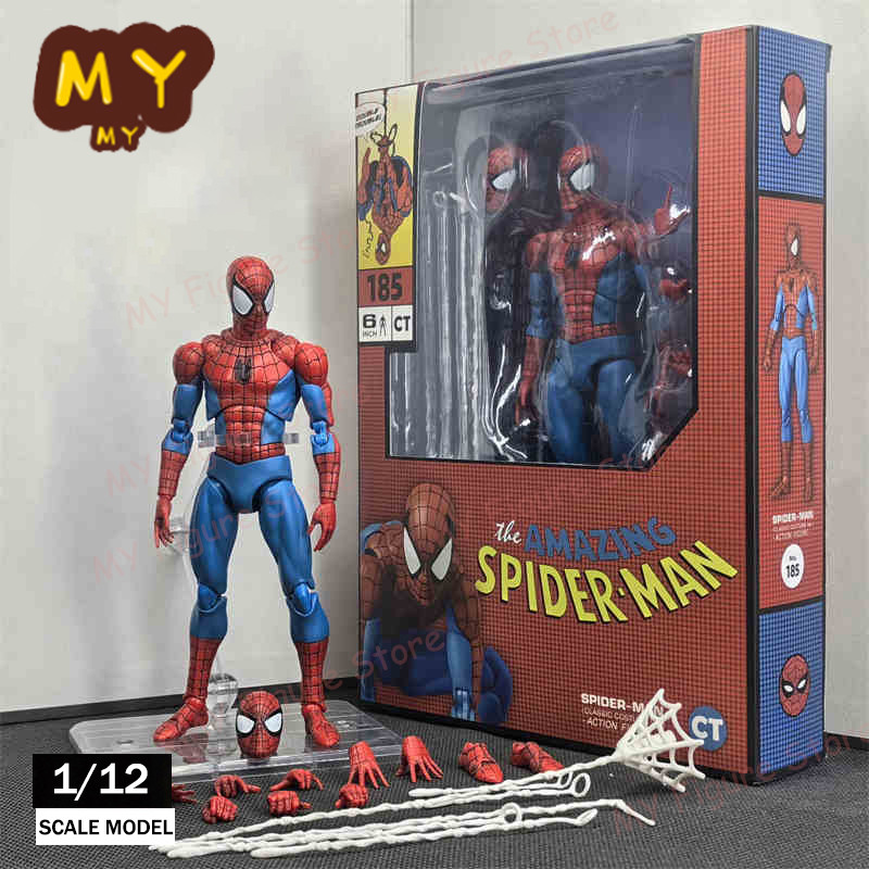 New CT Toys Spiderman Mafex 185 Figure Miles Morales 2099 Classic Costume Spider-Man Action Figure A