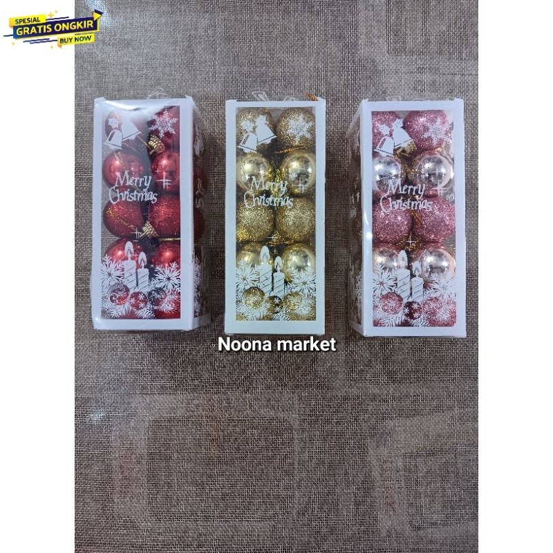 Bola Natal Mini Set 3cm / Dekorasi Natal Set / Hiasan Natal / Bola Natal Set
