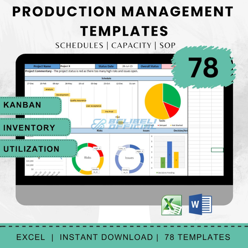 Manajemen Produksi Excel 78 Template Siap Edit - Production Management Excel Template