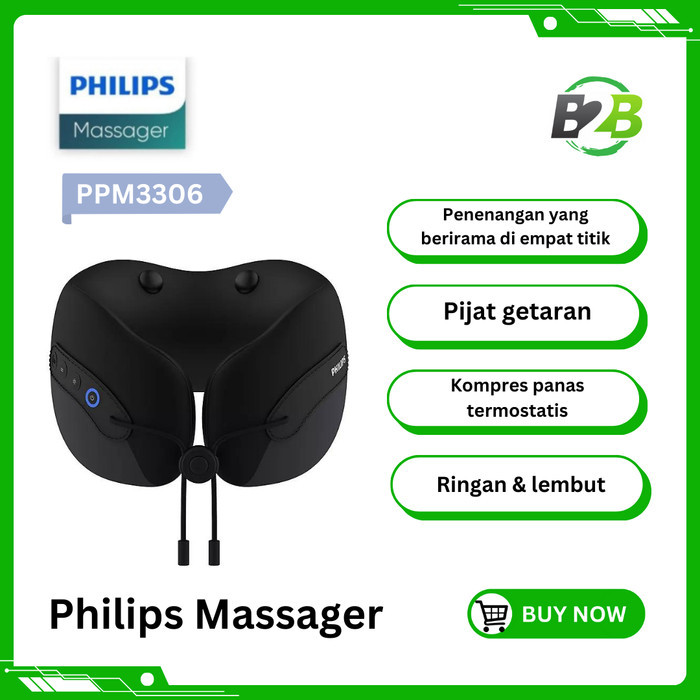 Philips Massage PPM3306 Alat Pijat Leher Punggung 360° Ring Neck