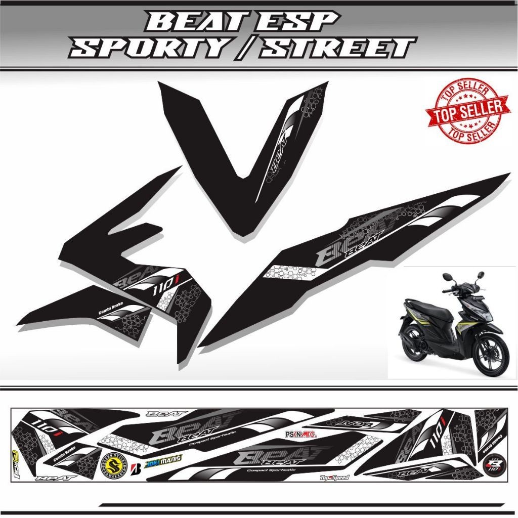stiker / STIKER MOTOR HONDA BEAT ESP / STRIPING POLET MOTOR BEAT 2017 2018