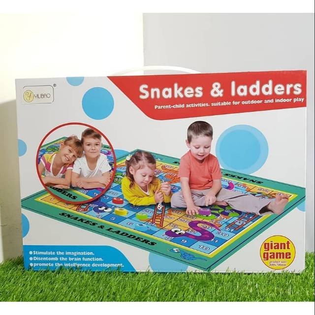 JUMBO mainan ular tangga Karpet Ular Tangga Snakes and Ladders Board Game mainan karpet