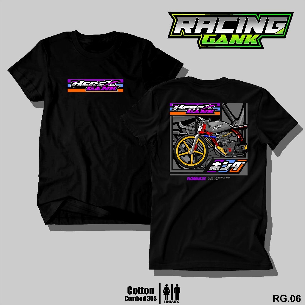 Kaos Herex Gank Racing Gank-Kaos Pria Distro Herex Style Motor cb gl mp tiger