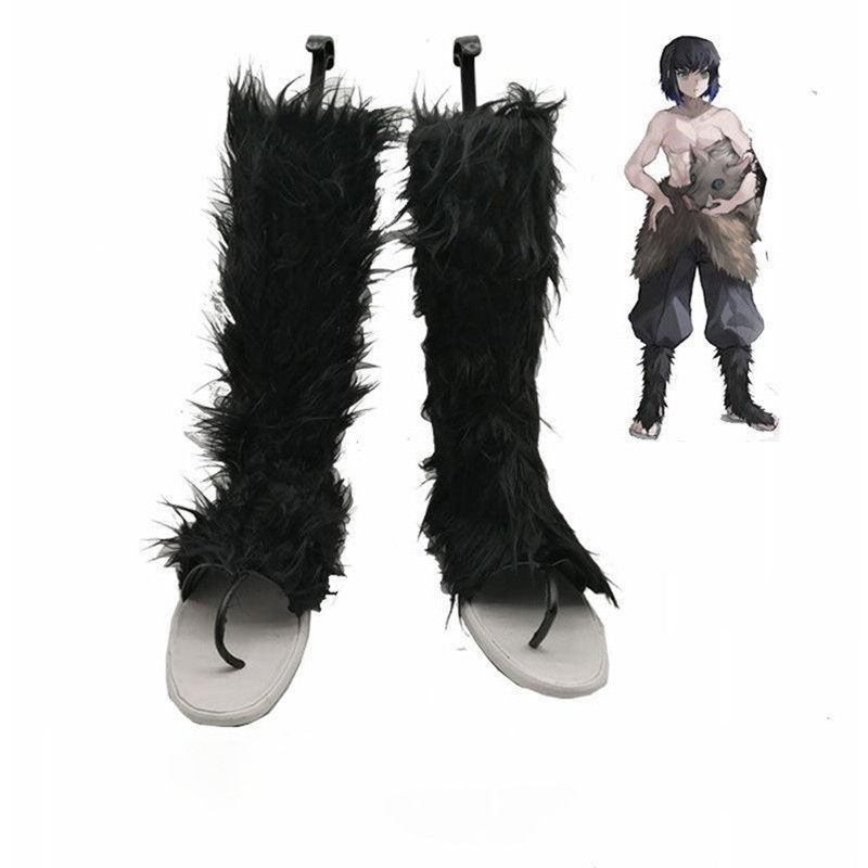 Anime Cosplay Demon Slayer Kimetsu No Yaiba Hashibira Inosuke Shoes Boots Adult Halloween Party Cost
