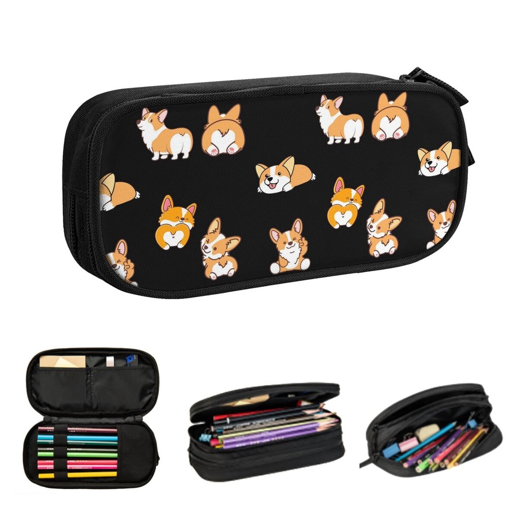 

Baby Corgi Pencil Cases Big Capacity Pen Bags Pen Box Pencil Pouch For Boys Girls Students Stationery School Office