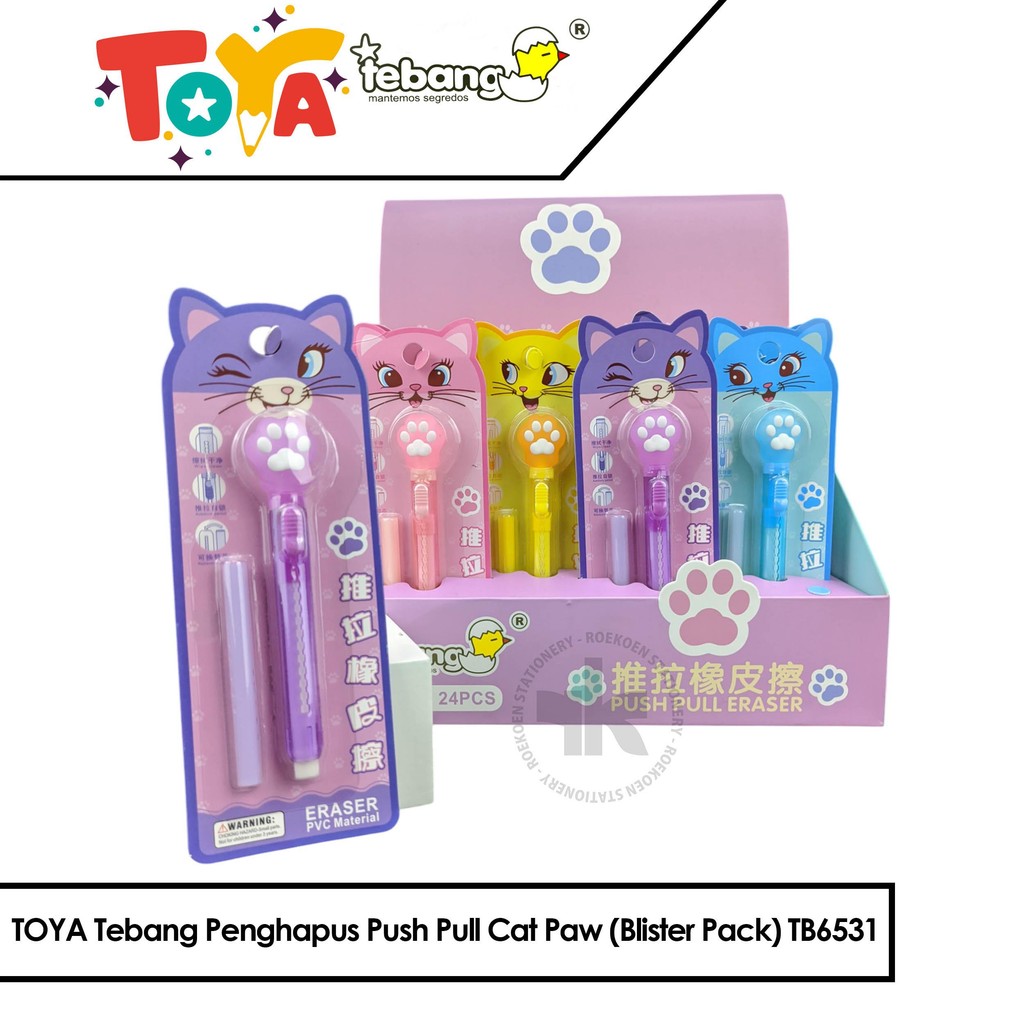 

TOYA Tebang Penghapus Push Pull Cat Paw (Blister Pack) TB6531