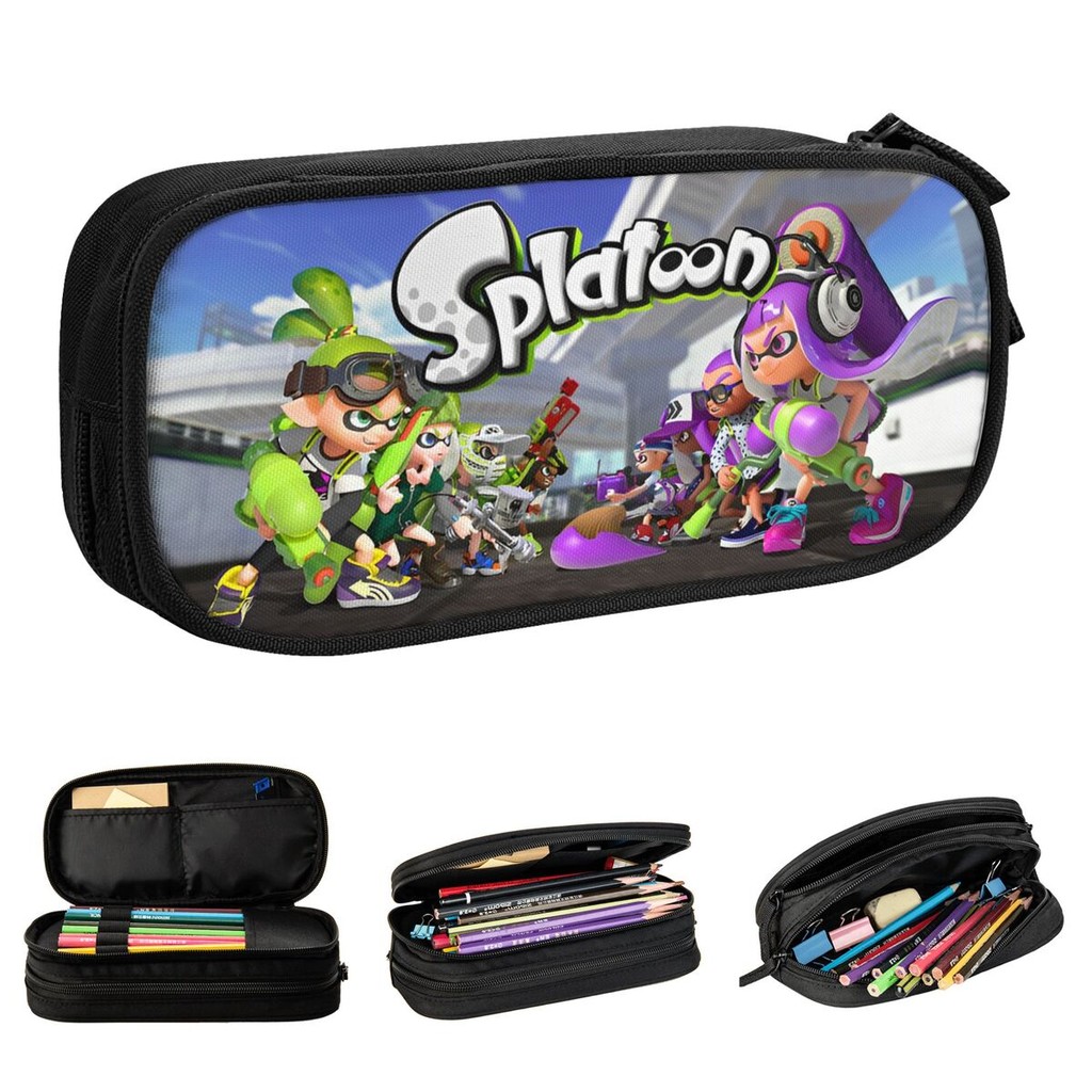 

New Splatoon Video Game Pencil Cases Cartoon Pencil Box Pen Box for Student Large Storage Bags Students School Gift Stationery