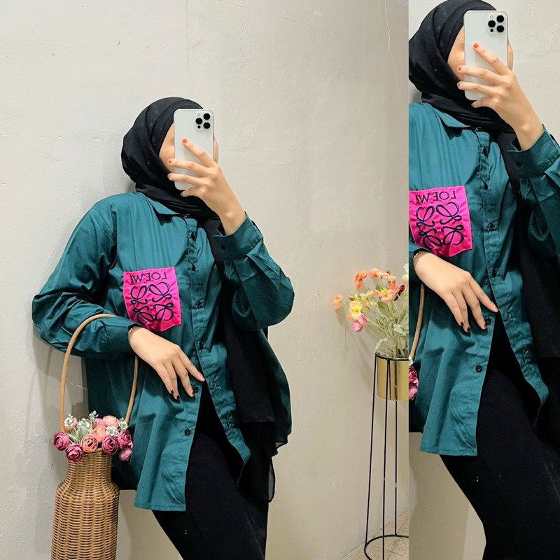 Kemeja katun BKk Kemeja loewee full colour