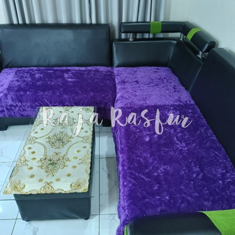 Alas sofa bulu ukuran 100x160cm / Alas kursi bulu / Alas kursi bulu sofa