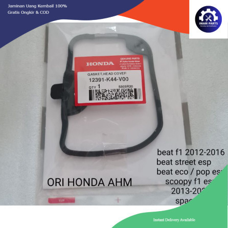 KARET GASKET HEAD COVER SCOOPY FI SPACY BEAT STREET ESP ECO 2013-2019 12391-K44-V00