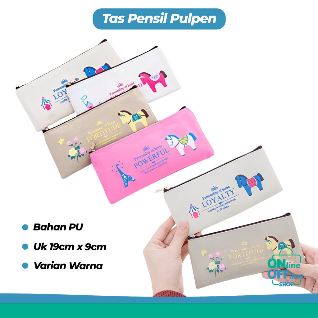 

Tas Pensil Pulpen Tempat Alat Tulis Motif Kuda Poni Lucu Import 902