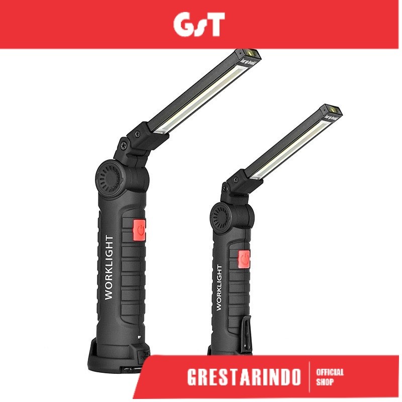Senter Worklight LED Portable Magnet COB Charger Lampu Lipat