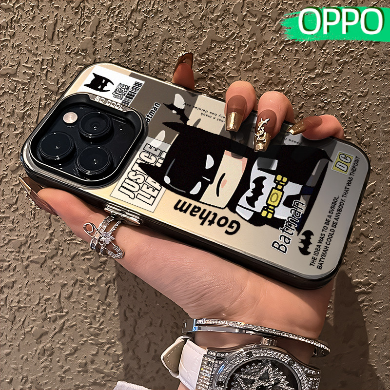 Keren Batman Glossy Hologram PC Case OPPO A18 A57 A16 A15 A17 A60 A3x A3s A5s A54 A53 A12 A31 A58 A1