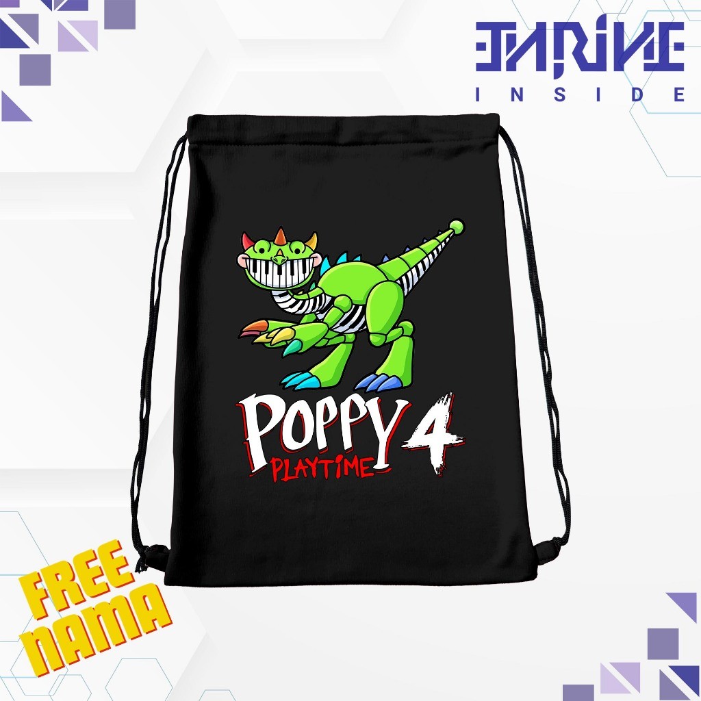 BISA COD FREE NAMA Tas Serut Anak Gambar Poppy Playtime Chapter 4 PIANOSAURUS Tas Ngaji Poppy Playti