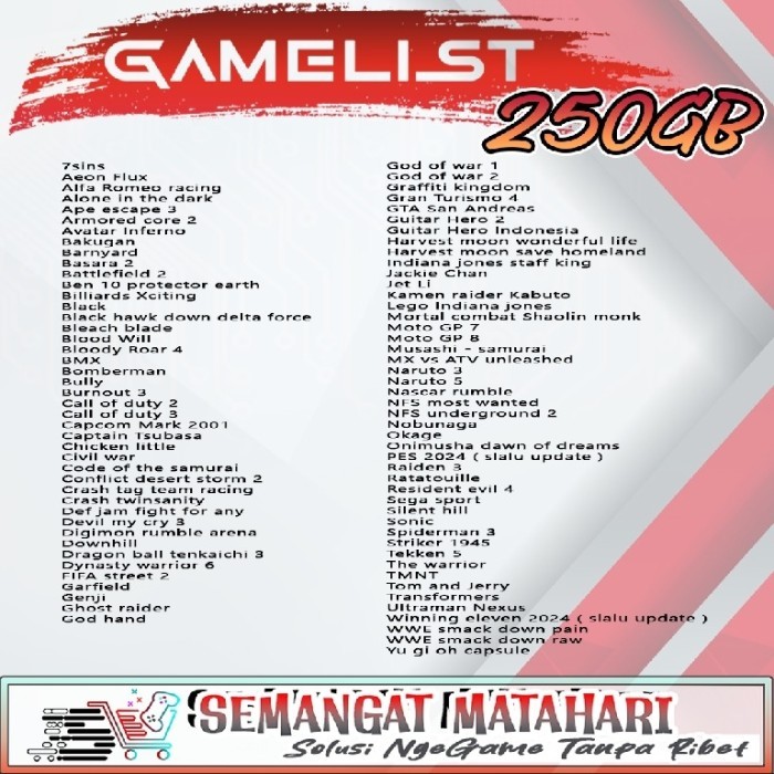 BEST -[ BOLT On Gaming ] Hardisk eksternal Ps2 HDD PS2 250GB•320GB•500GB - MULTI, 320GB