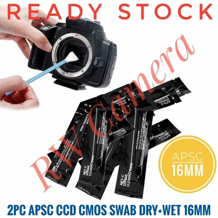 Sensor APSC CCD CMOS Swab Pembersih Wet+Dry Sensor Kamera Fujifilm 2pc