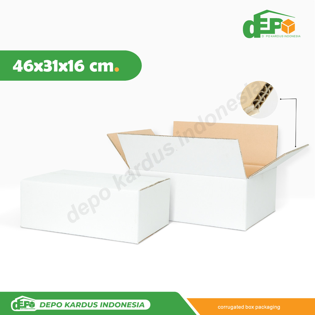 

Box 46x31x16 ( 18st OKAM ) BoxNormal/Amdk/Kotak/Packing/Kardus/A1/tinggi10/tinggi16