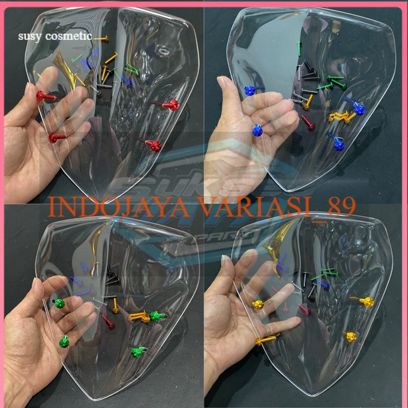 Visor Bening Transparan Aerox New Old + Baut Visor Model Probolt Import Aluminium INDOJAYA VARIASI