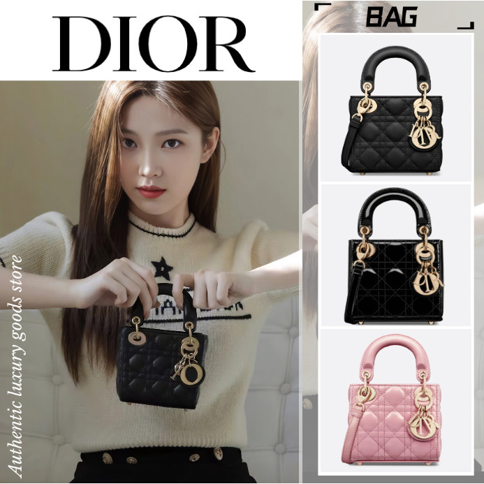 AsliDior Tas tangan super mini DIOR Lady Dior tas tangan/tas selempang