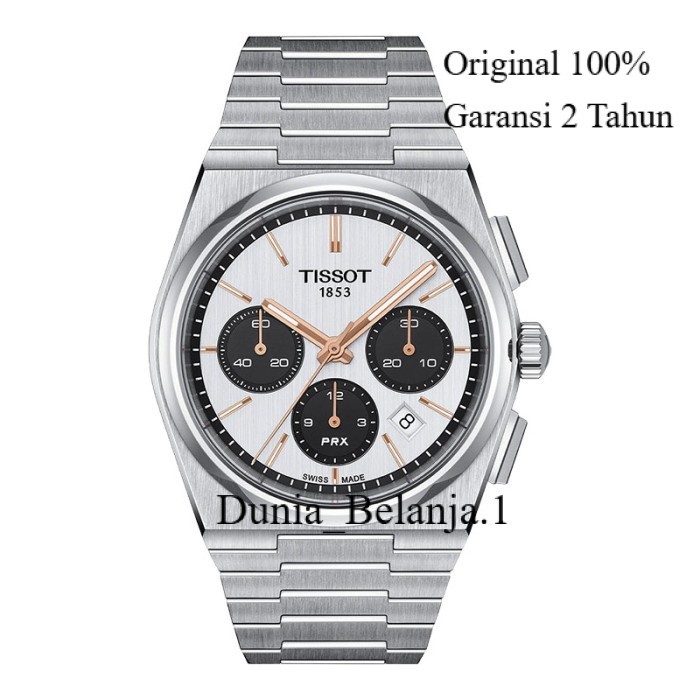 Original 100% Jam Tangan TISSOT PRX T137.427.11.011.00 Automatic Chronograph Garansi Resmi 2 Tahun