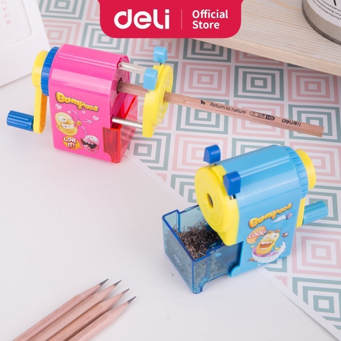 

Rotary Pencil Sharpener / Rautan Pensil Putar Deli E0641 Manual dengan Pisau Baja