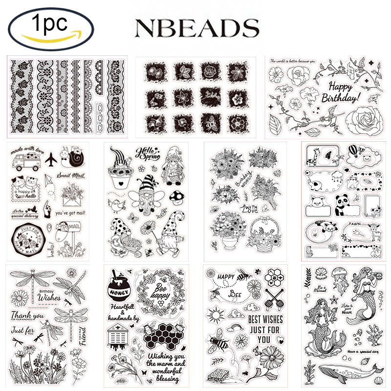 

1PC Valentine's Day Silicone Clear Stamps Letterbox Envelopes Transparent Stamps for Birthday Easter Valentine's Day Card Making