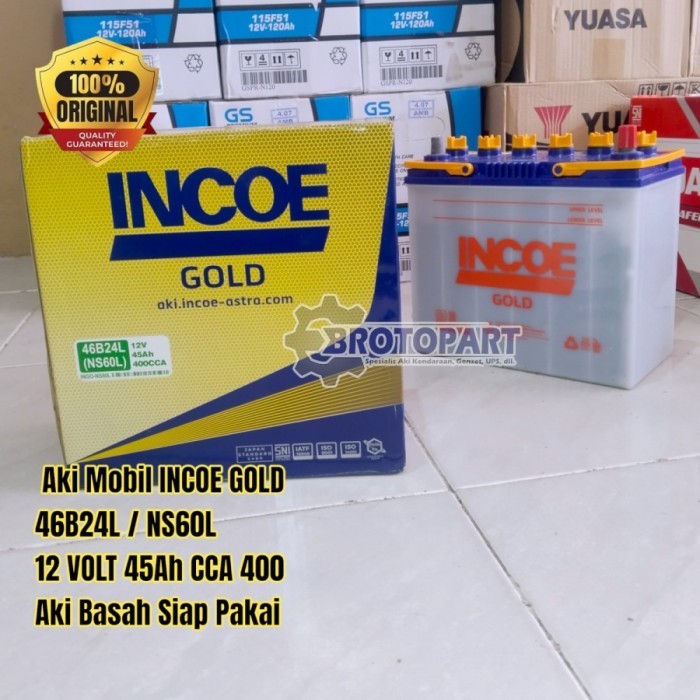 Aki Mobil INCOE Gold NS60L 46B24L Hybrid 12Volt 45Ah