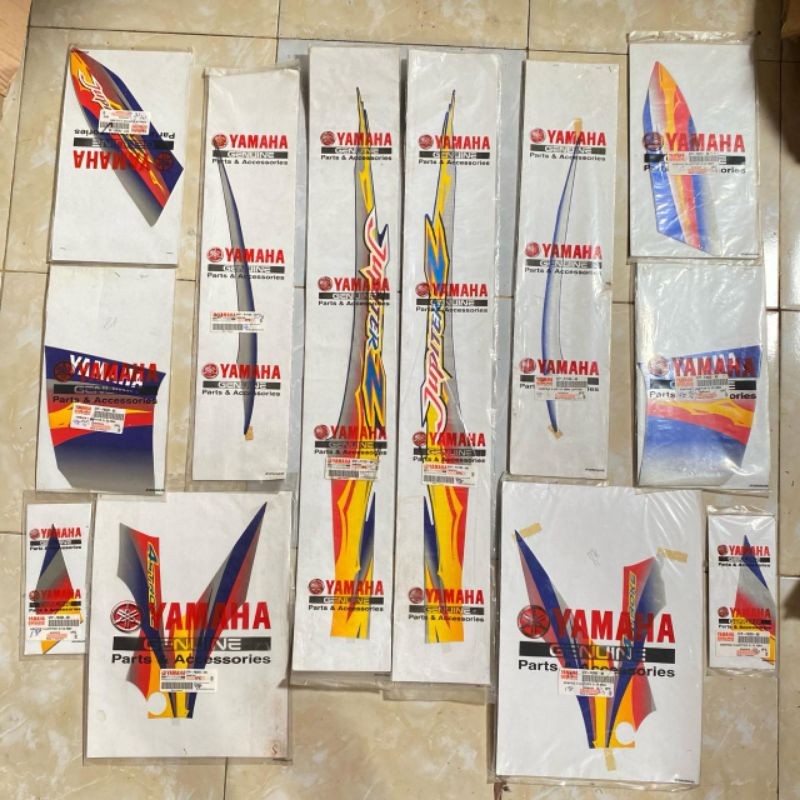 Striping stiker set Yamaha Jupiter z lama 2004 silver kuning original YGP