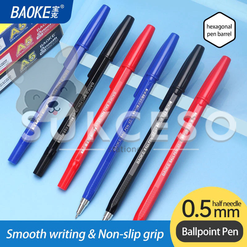

BaoKe Ballpoint A5/A7 Smooth - Pulpen DIJUAL LUSINAN Hexagonal Isi 12 Murah