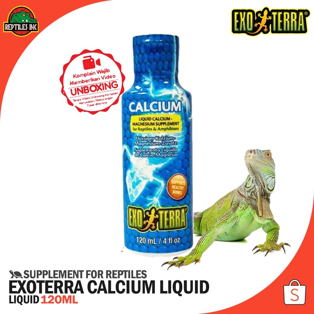 PUJEGANSHOP Exoterra Calcium Liquid / Kalsium Cair Suplemen Vitamin utk Reptil Torto Sulcata Iguana 
