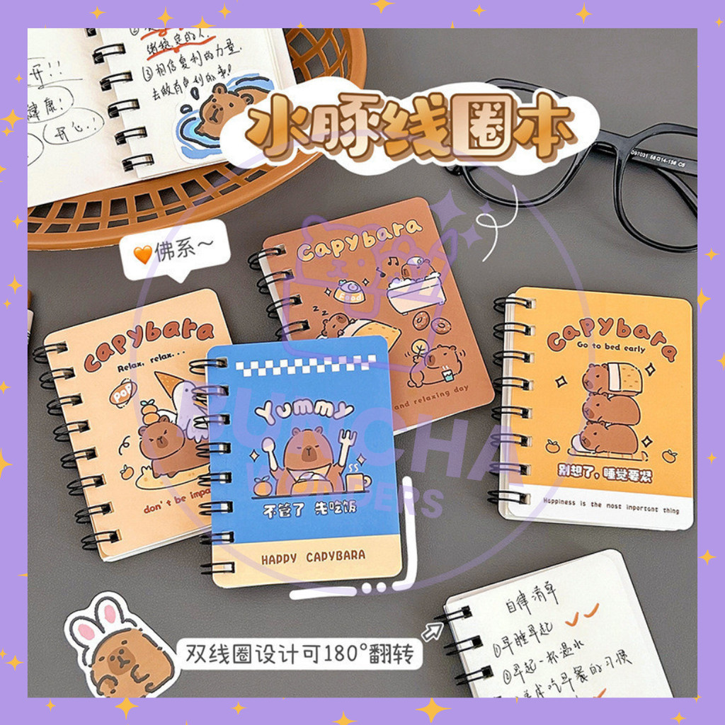 

BW PROMO - Buku Catatan Harian Motif Kapibara / Banyak Warna / Mini Notebook Ring Motif