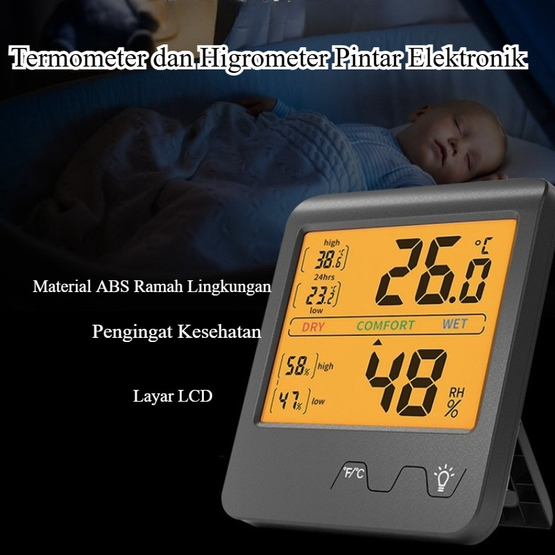 NEW Hygrometer Thermometer Humidity Meter Alat Ukur Lembab Ruangan Kelembapan Suhu Cocok Untuk Bayi