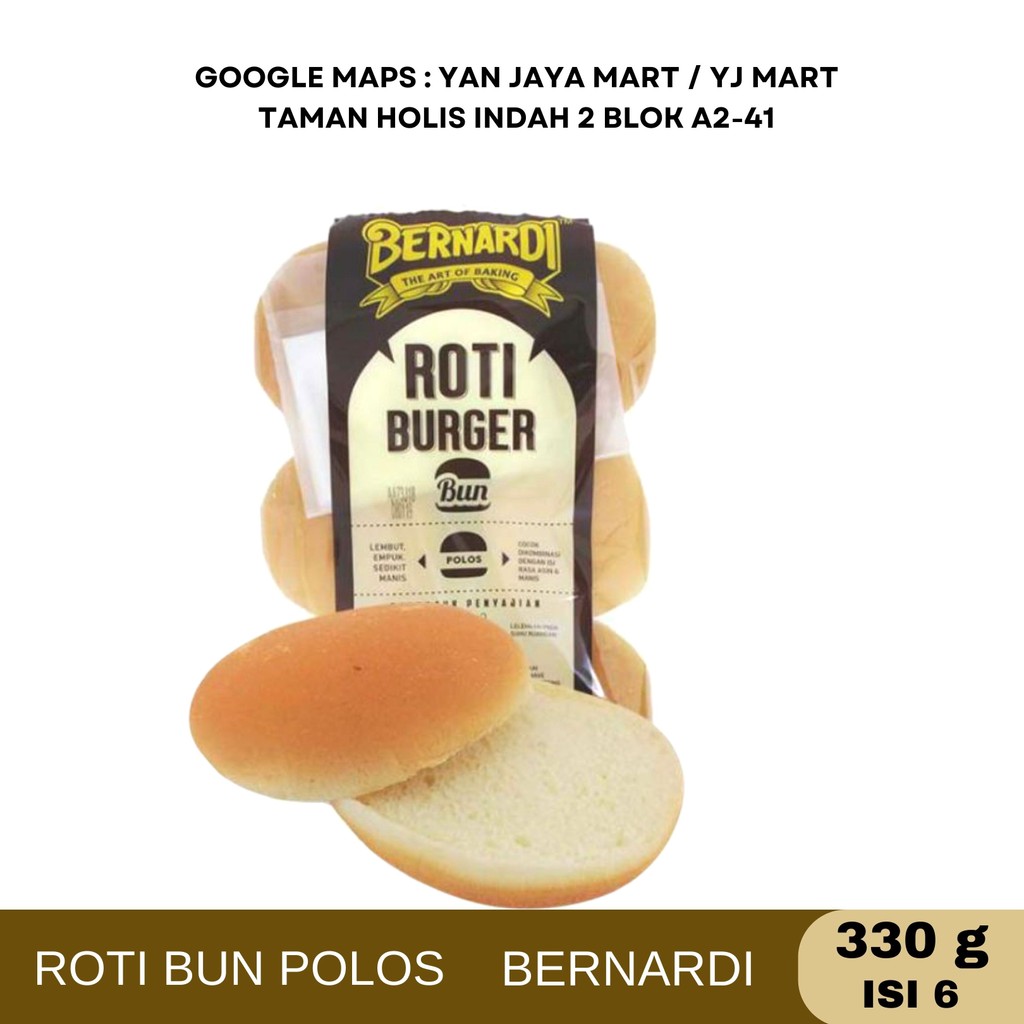 

Roti Bun Burger Polos Bernardi / Burger Wijen isi 6 [330g]/ Roti Hotdog isi 6